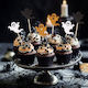 Ghost Glitter Cupcake Toppers 6pcs