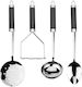 SteweHome Set of 4 White Metallic Cooking Utensils