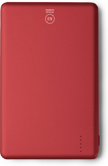 TERIUM Power Bank 5000mAh με Θύρα USB-A και Θύρα USB-C Κόκκινο