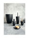 SteweHome Bathroom Accessory Set Plastic Black 5 Pieces
