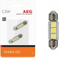 2x C5w LED 36mm Retrofit Warm Birne Warmweiß