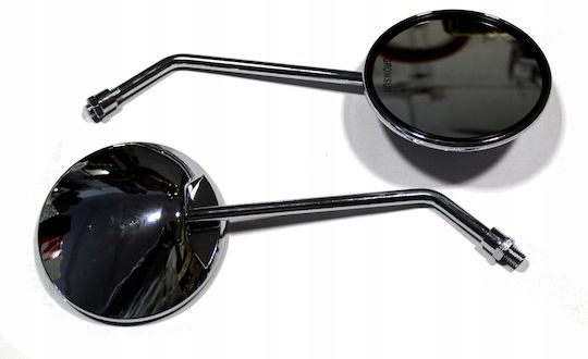 New Mirror Motorcycle Mirrors Chrome M10 Scooter Custom Bobber Chopper