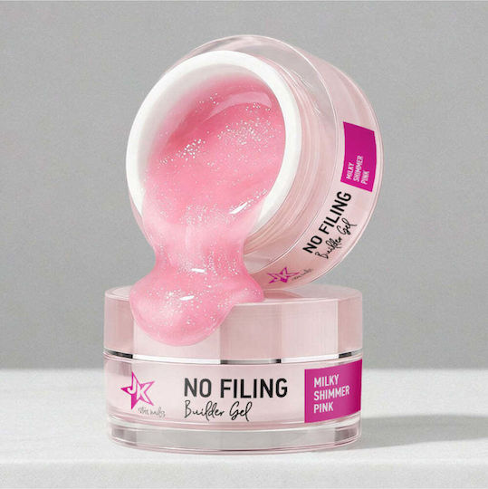 JK Star Nails Гел За Строители За Нокти Milky Shimmer Розов 15гр