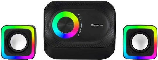 Xtrike Me SK-502 Ηχεία Υπολογιστή 2.1 με RGB Φωτισμό Μαύρα