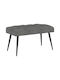 Velvet Upholstered Bench Stool Dark Grey 80x40x46cm