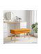 Fabric Upholstered Bench Stool Dark Yellow 80x40x47cm