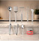 SteweHome Set of 10 Pieces White Stainless Steel Serving Utensils
