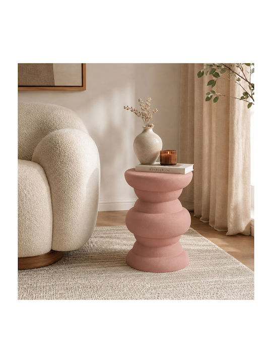 Στρογγυλό Βοηθητικό Τραπεζάκι K-m Pink Μεταλλικό Pink Μ31xΠ31xΥ42εκ.