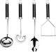 SteweHome Set of 4 White Metallic Cooking Utensils