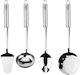 SteweHome Set Of Metallic Cooking Utensils 4 Pieces White