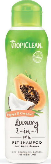 Șampon Tropiclean Luxury 2 În 1 Papaya Cocos 355ml