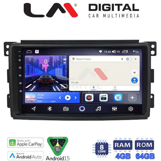 LM Digital Автомобилна Аудио Система За Smart ForTwo / ForFour 2007>2010 (Bluetooth/USB/Wi-Fi/GPS/Apple CarPlay/Android Auto)