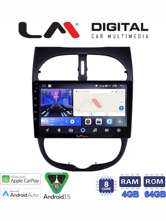 LM Digital Car Audio System for Peugeot 206 2002 to 2006 Bluetooth USB Wi-Fi GPS Apple CarPlay Android Auto