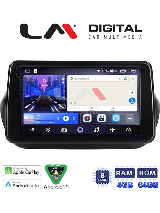 LM Digital Car Audio System for Peugeot Bipper Fiat Fiorino Citroen Nemo 2007 to 2021 Bluetooth USB Wi-Fi GPS Apple CarPlay Android Auto