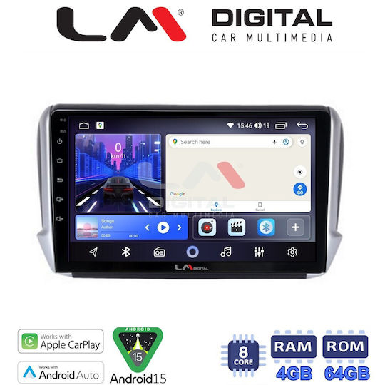 LM Digital Автомобилна Аудио Система За Peugeot 2008 / 208 2012 Bluetooth USB WiFi GPS Apple CarPlay Android Auto