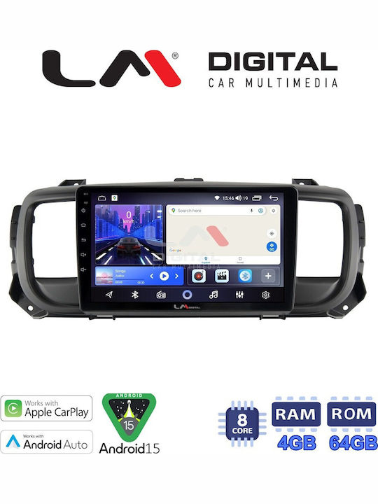LM Digital Car Audio System for Peugeot Expert Opel Vivaro Fiat Scudo Toyota Proace Citroen SpaceTourer Jumpy 2022 Bluetooth USB Wi-Fi GPS Apple CarPlay Android Auto