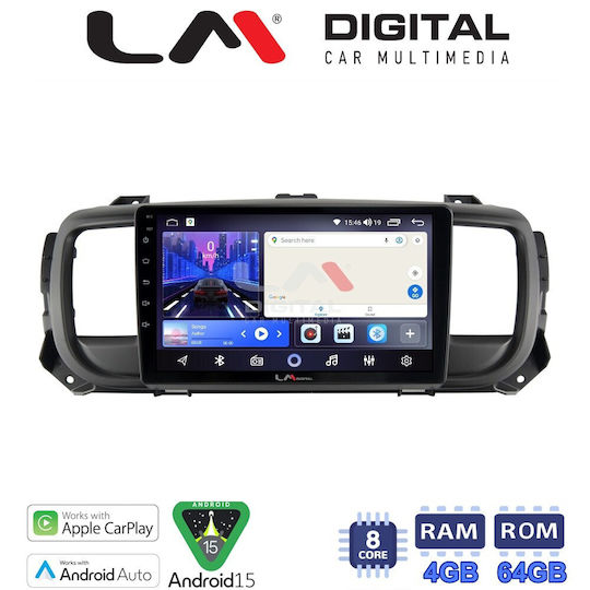LM Digital Car Audio System for Peugeot Expert Opel Vivaro Fiat Scudo Toyota Proace Citroen SpaceTourer Jumpy 2022 Bluetooth USB Wi-Fi GPS Apple CarPlay Android Auto