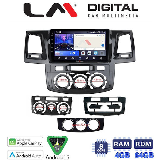 LM Digital Ηχοσύστημα Αυτοκινήτου για Toyota Hilux Skoda Pick up 2005 με Clima (Bluetooth/USB/WiFi/GPS/Apple-Carplay/Android-Auto)