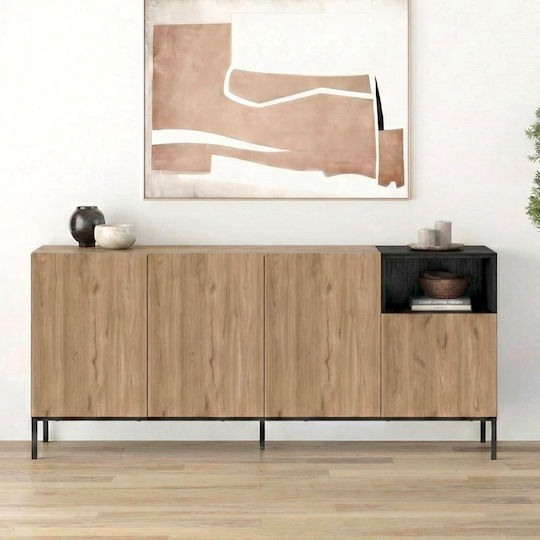 Μπουφές Cailin από Ξύλο & Μέταλλο Sepet Oak 180x41.8x80cm