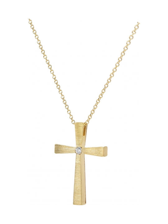 Damen Gold Kreuz 9K mit Kette