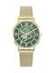 Damenuhr 34mm Batterie mit Gold Rostfreier Stahl Armband