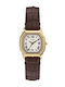 Fossil Γυναικείο Ρολόι 27mm Μπαταρίας με Καφέ Δερμάτινο Λουράκι