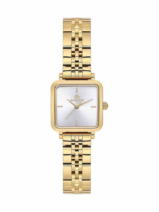 Bigotti Milano Herrenuhren Batterie mit Gold Metall-Armband
