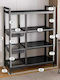Metallic Black Kitchen Trolley 108x32cm
