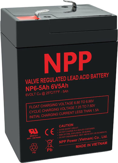 Npp UPS Battery with Capacity 5Ah and Voltage 6V