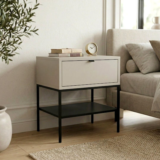 Melis Ξύλινο με Μεταλλικά Πόδια Μαύρο 45x35x56.4cm GP037-0348,2