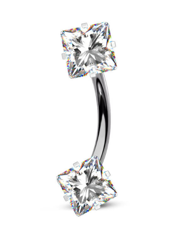 Silver And More Σκουλαρίκι Αφαλού από Τιτάνιο 1.6mm Ασημί