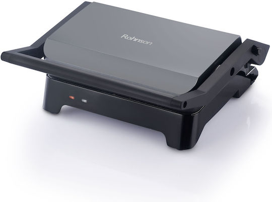 Rohnson Sandwich Maker with Non-Stick, Removable, Magnetic Plates for 2 Toasts 800W Grey