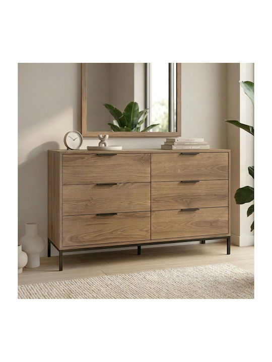 Kommode Schlafzimmer Holz Mars Walnuss 140x45x83,5cm