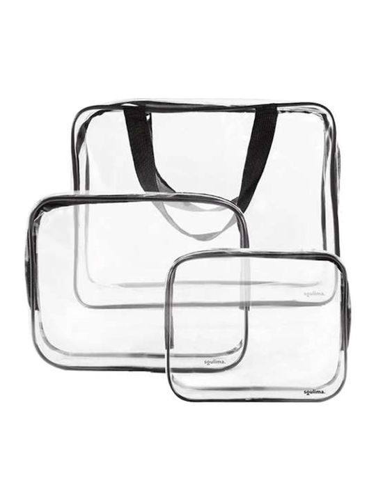 Set 3 Organizatoare Cosmetice de Călătorie Transparente