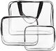 Set 3 Transparent Travel Cosmetic Organizers