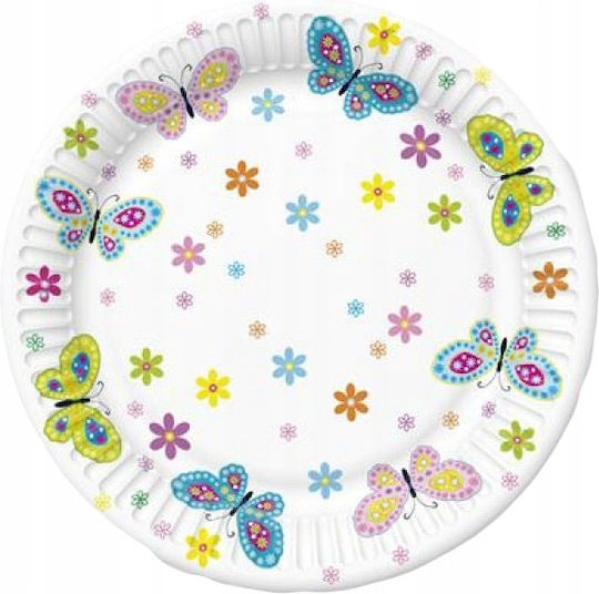 Spring Butterfly Paper Plates 18cm 8 Pcs