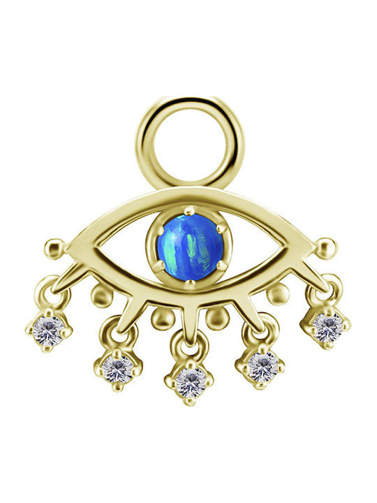 Crazy Needles Charm Eye with Blue Zircon