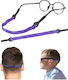Verstellbares Elastisches Brillenband Silikonhaken Lila