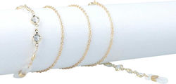 Decorative Gold Eyeglass Chain Zirconia Pendant Cord Sla-06