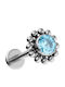 Titanium Earrings with Blue Stones