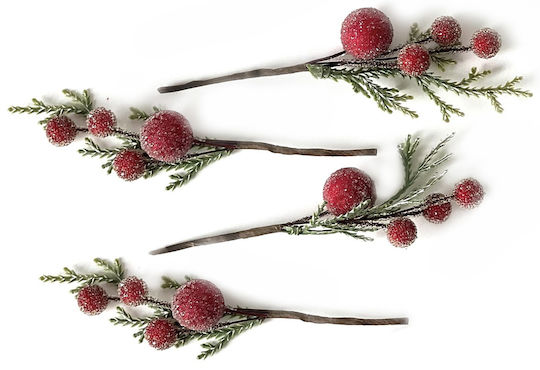 dpCraft Christmas Decorative Branch 4 Pieces Red