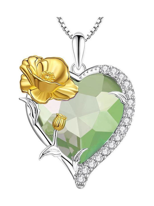 Trusky Necklace with Heart Design in Silver with Zircon