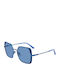 Karl Lagerfeld Damentag Sonnenbrillen mit Blauem Metallischen Rahmen und Blauen Gläser