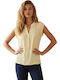 Women's Sleeveless Blouse with V Neckline Yellow