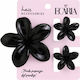 Ecarla Set Hair Clips-clamps Flower Xl +2 Mini Black Sp428