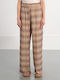 Damen Stoffhose in Breit Bein Stil Beige