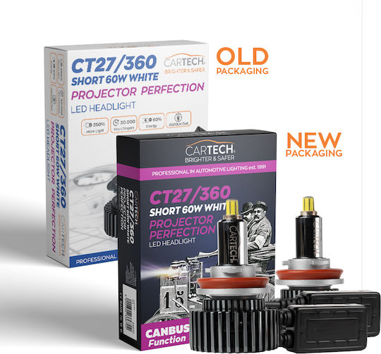 Cartech Car Lamp H11 LED 6500K Cold White 60W