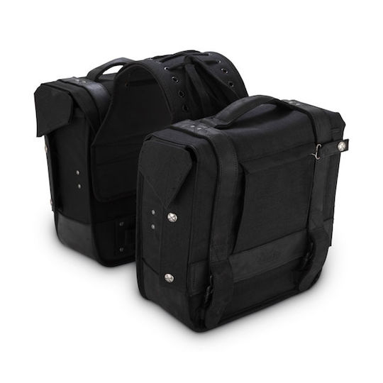 Burly Voyager Motorcycle Saddle Bags Set in Black Colour