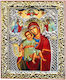 Eingelagerte Heiligenikone Maria Axion Esti Samt 16x20cm