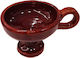 Clay Censer Burgundy Diameter 8cm Height 7cm